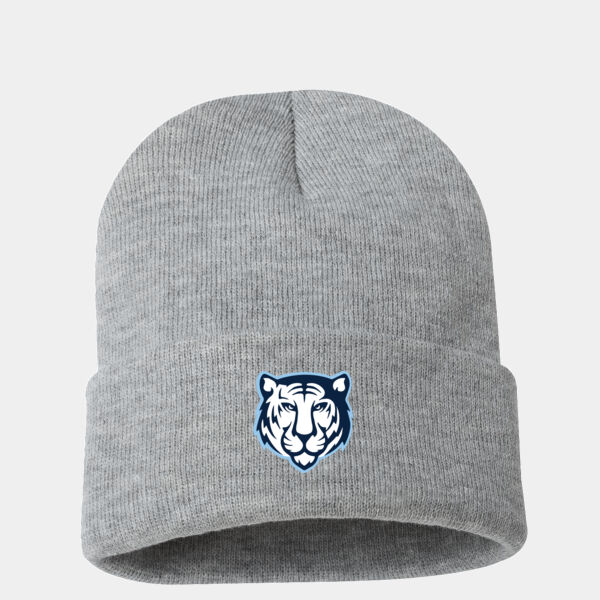 12" Solid Cuffed Embroidered Beanie Thumbnail